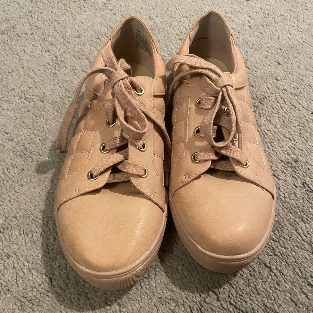 JustFab Blush Quilted Sneakers